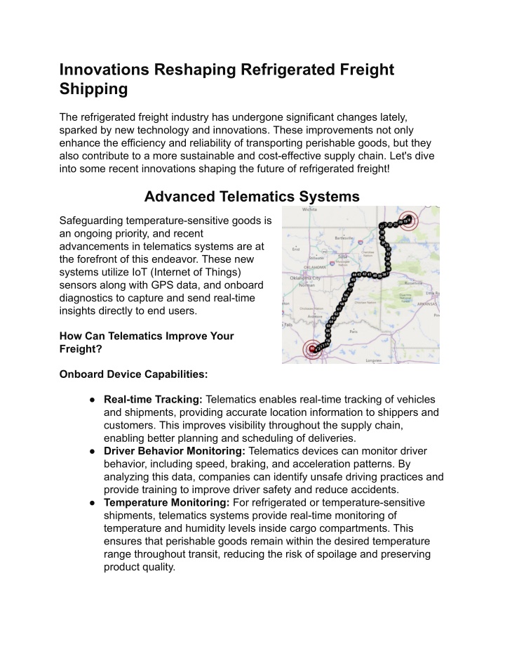 innovations reshaping refrigerated freight