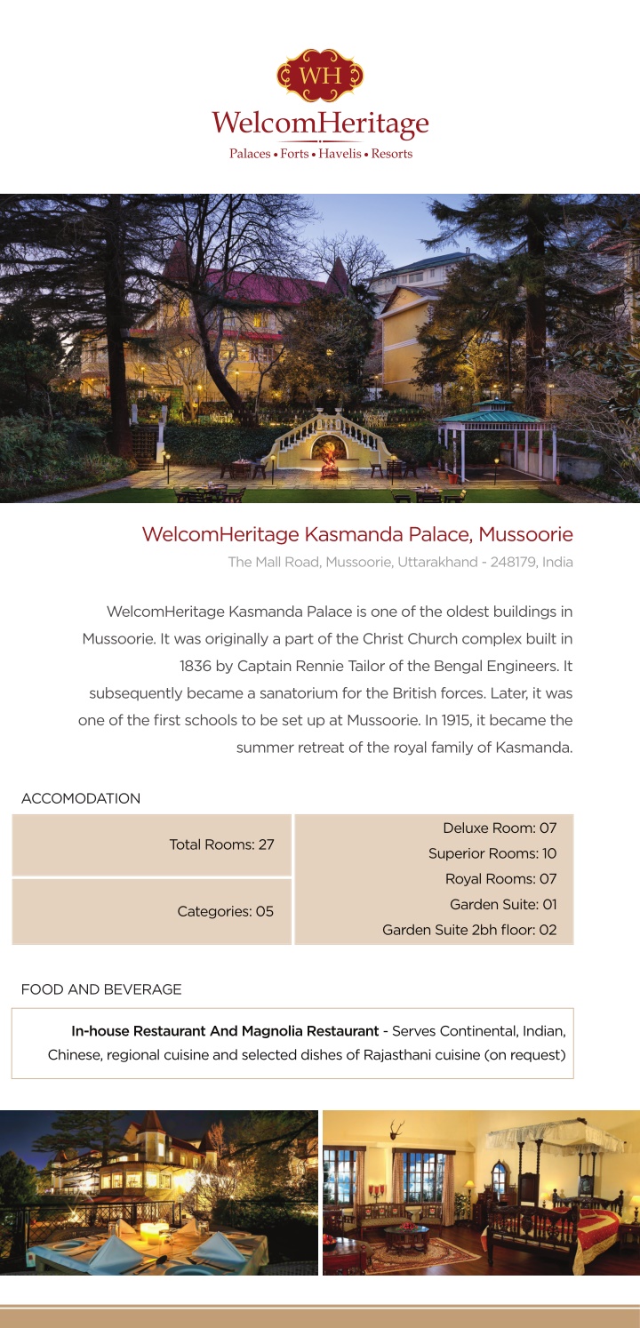 welcomheritage kasmanda palace mussoorie the mall