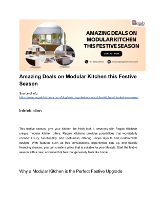 Amazing Deals on Modular Kitchen this Festive Season