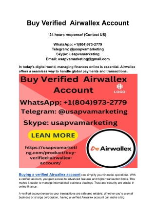 Top 12 Sites To Buy Verified Airwallex Account USA 2025