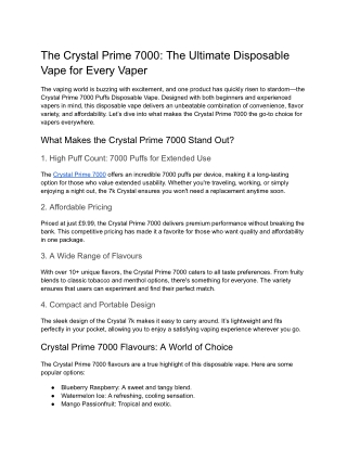 the crystal prime 7000 the ultimate disposable