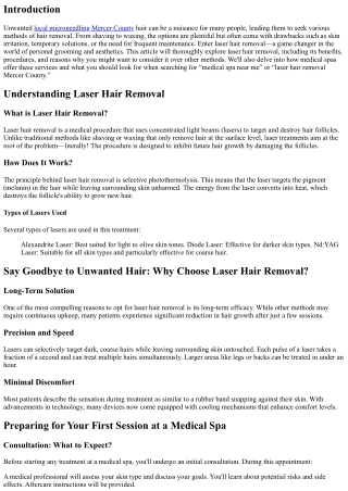 Say Goodbye to Unwanted Hair: Laser Hair Removal Explained