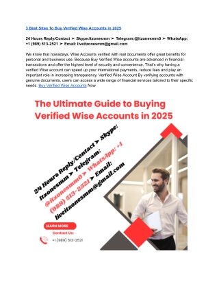 The Ultimate Guide to Buying Verified Wise Accounts in 2025