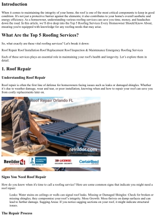 Top 5 Roofing Services Every Homeowner Should Know About