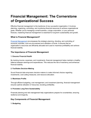 Financial Management