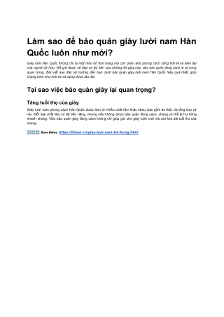 Lam sao de bao quan giay luoi nam Han Quoc luon nhu moi?