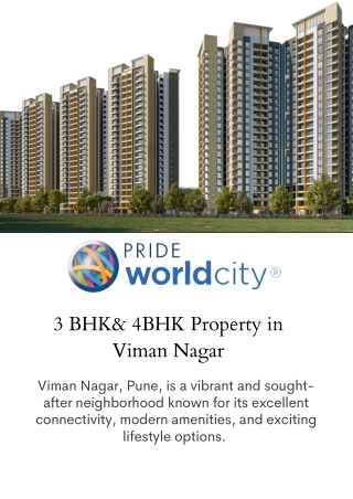 3BHK and 4BHK Property in Viman Nagar | Pride World City | Pune