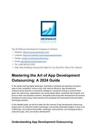 Mastering the Art of App Development Outsourcing: A 2024 Guide
