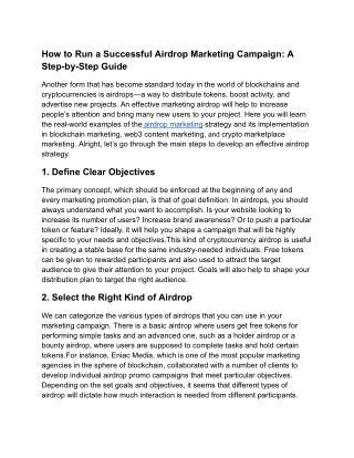 how to run a successful airdrop marketing
