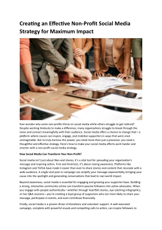 creating an effective non profit social media
