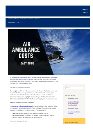 Emergency Helicopter and Air Ambulance Costs: Easy Guide