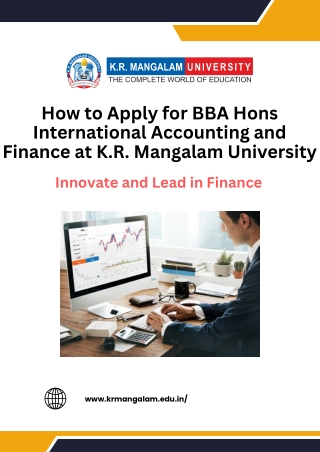 How to Apply for BBA Hons International Accounting and Finance at K.R. Mangalam University