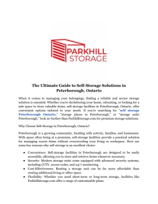 the ultimate guide to self storage solutions