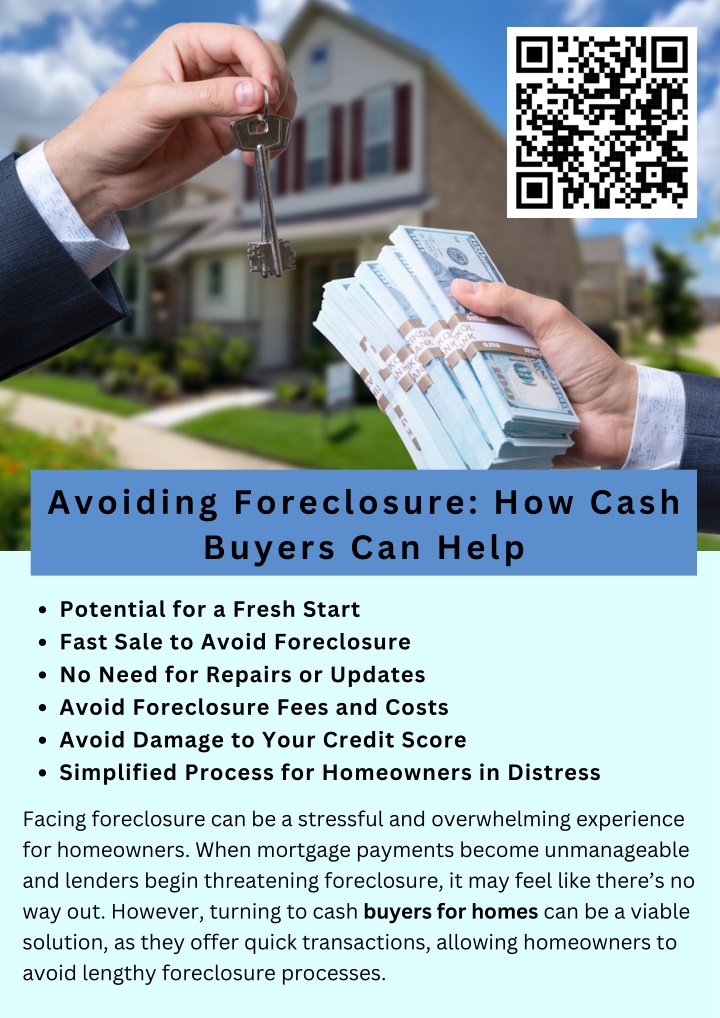 avoiding foreclosure how cash buyers can help