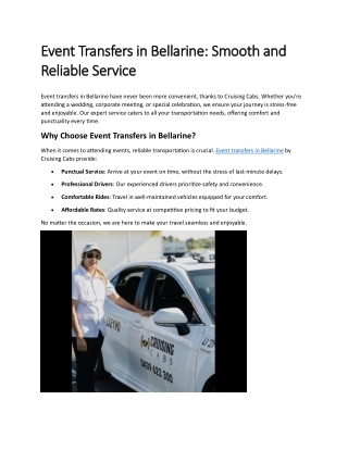 event transfers in bellarine smooth and event
