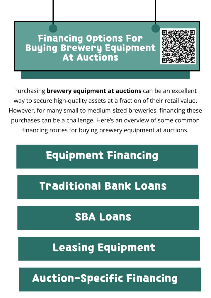 financing options for buying brewery equipment