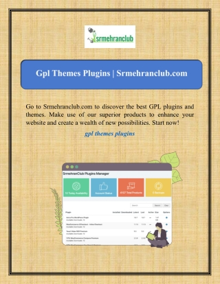 Gpl Themes Plugins | Srmehranclub.com