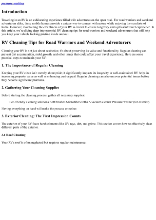 pressure washing