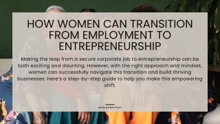 How Women Can Transition From Employment to Entrepreneurship