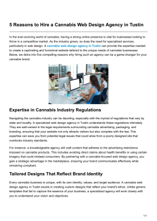 5 Reasons to Hire a Cannabis Web Design Agency in Tustin