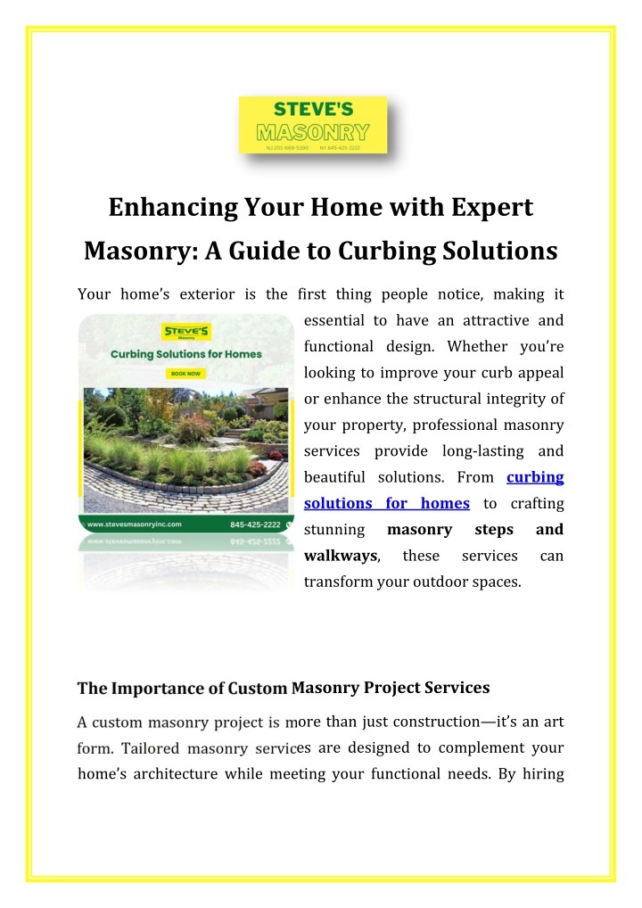 enhancing your home with expert masonry a guide