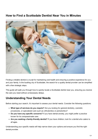 How to Find a Scottsdale Dentist Near You in Minutes
