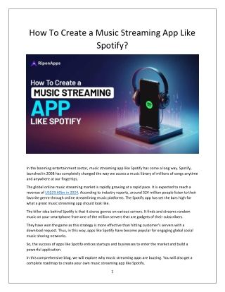 how to create a music streaming app like spotify