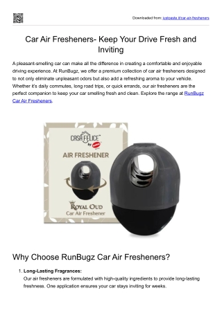 Car Air Fresheners- Keep Your Drive Fresh and Inviting