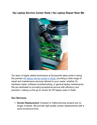 Hp Laptop Service Center Seeb _ Hp Laptop Repair Near Me