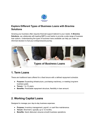 explore different types of business loans with