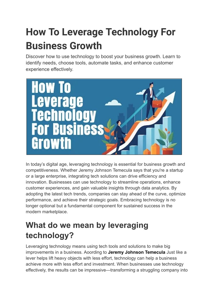 how to leverage technology for business growth