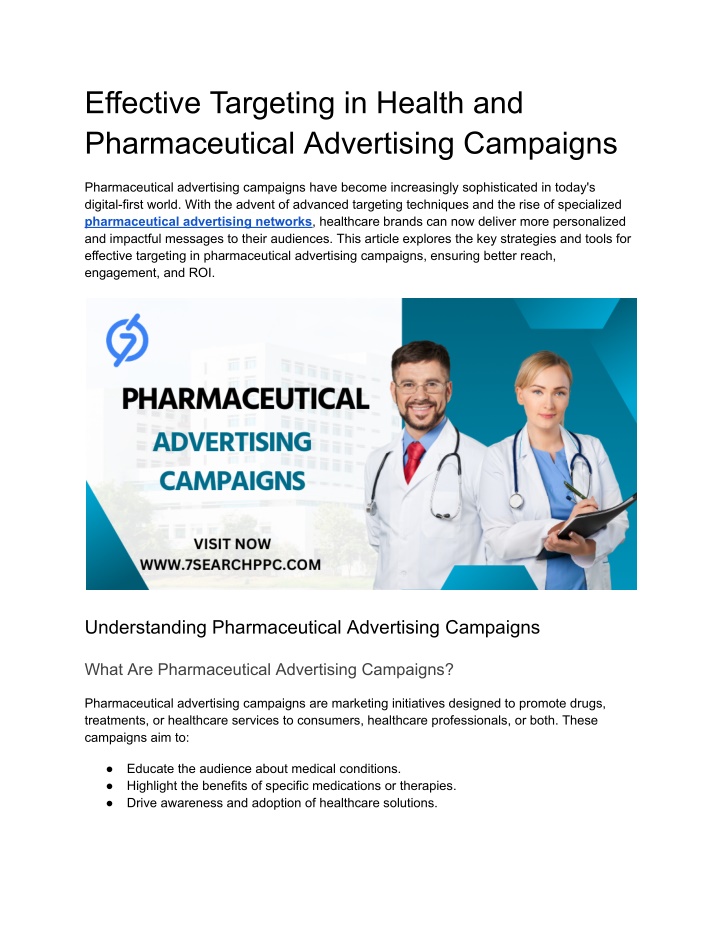 effective targeting in health and pharmaceutical