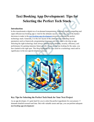 Taxi Booking App Development-Tips for Selecting the Perfect Services