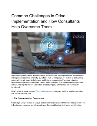 Common Challenges in Odoo Implementation and How Consultants Help Overcome Them