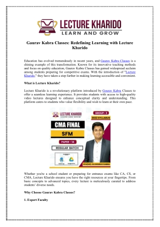 Achieve Success with Gaurav Kabra Classes