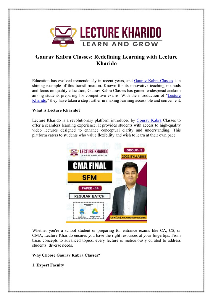 gaurav kabra classes redefining learning with