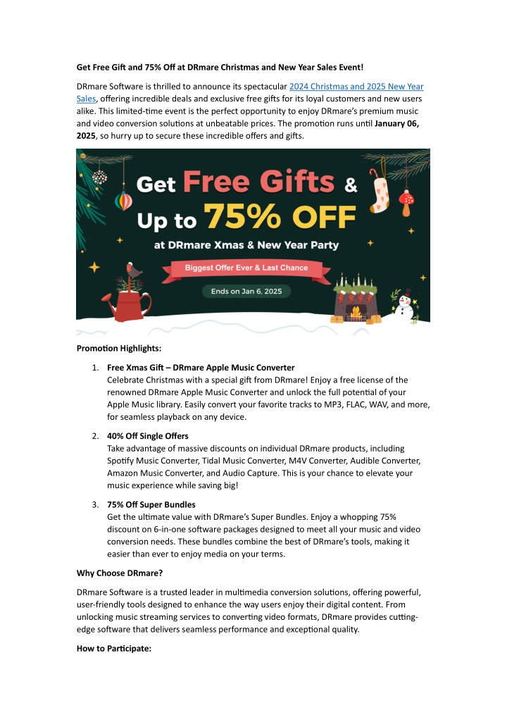 get free gift and 75 off at drmare christmas