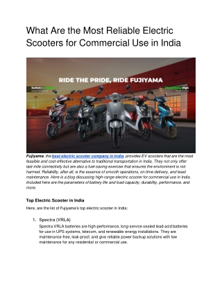 What Are the Most Reliable Electric Scooters for Commercial Use in India (1)