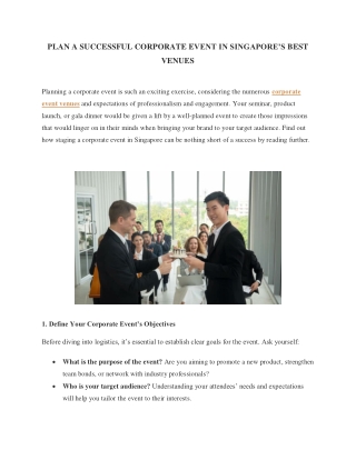 Plan a Successful Corporate Event in Singapore's Best Venues