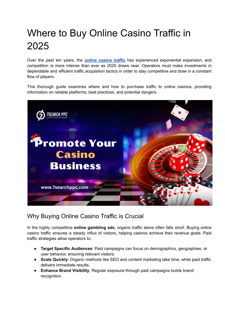 where to buy online casino traffic in 2025