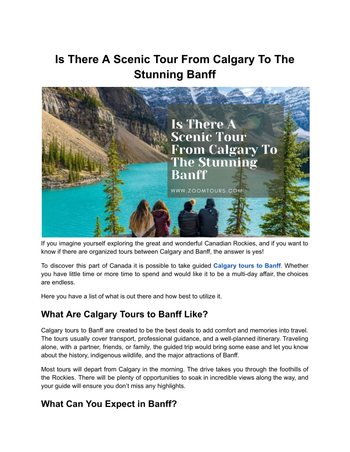 is there a scenic tour from calgary