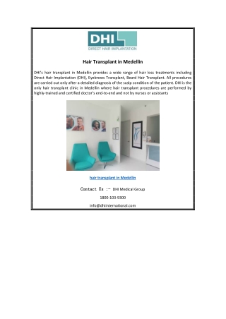 hair transplant in Medellin