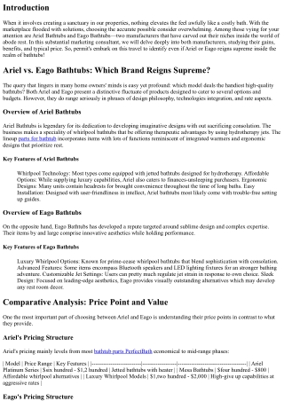 Ariel vs. Eago Bathtubs: Which Brand Reigns Supreme?