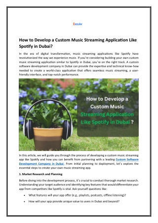 how to develop a custom music streaming