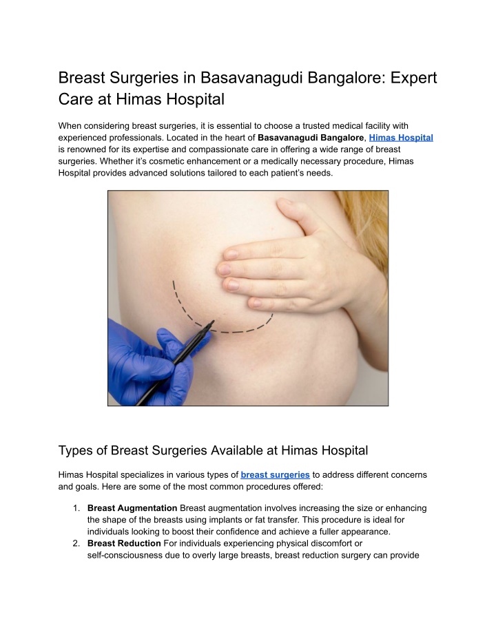 breast surgeries in basavanagudi bangalore expert