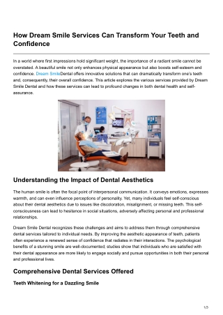 How Dream Smile Services Can Transform Your Teeth and Confidence