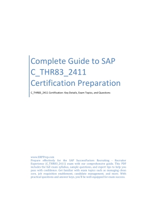 Complete Guide to SAP C_THR83_2411 Certification Preparation