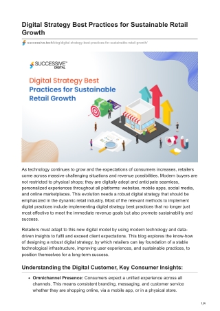 Digital Strategy Best Practices for Sustainable Retail Growth