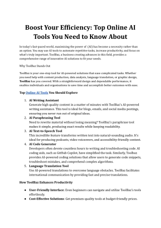 Boost Your Efficiency_ Top Online AI Tools You Need to Know About