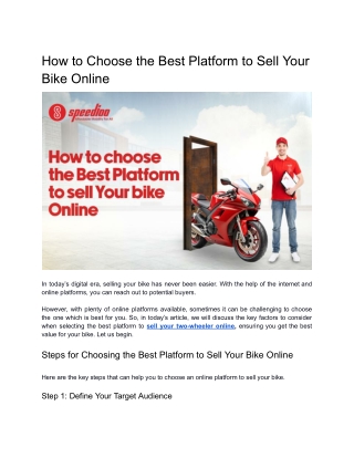 How to Choose the Best Platform to Sell Your Bike Online